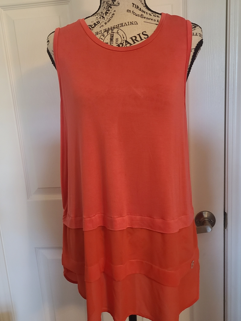 Michael Kors Coral Layered Sleeveless Tunic Top